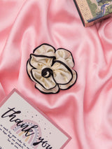 Ivory Noir Fabric Flower Brooch
