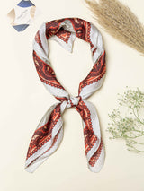 Ivory Paisley Printed Satin Neckerchief - TOSSIDO
