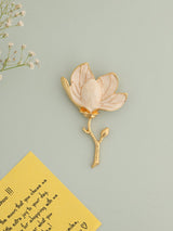Ivory White Lotus Brooch - TOSSIDO