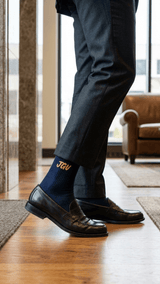 JGU Navy Blue Full Length Socks - TOSSIDO