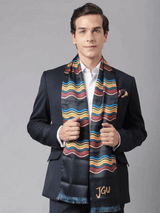 JGU Resplendent Multicolor Stole & Pocket Square Set