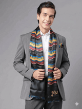 JGU Resplendent Multicolor Stole & Pocket Square Set - TOSSIDO