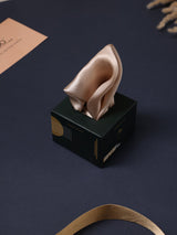 Light Beige Solid Silk Pocket Square - TOSSIDO