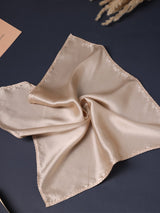 Light Beige Solid Silk Pocket Square - TOSSIDO