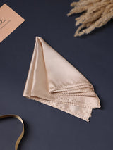 Light Beige Solid Silk Pocket Square - TOSSIDO