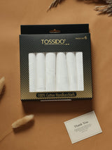 Lightweight White Cotton Handkerchief Set - TOSSIDO