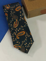 Marine Paisley Necktie - TOSSIDO