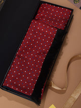 Maroon Abstract Reversible Stole & Pocket Square Set - TOSSIDO