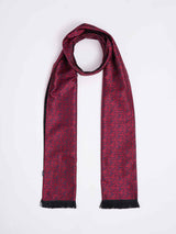 Maroon Abstract Reversible Stole & Pocket Square Set - TOSSIDO