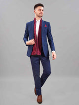 Maroon Abstract Reversible Stole & Pocket Square Set - TOSSIDO