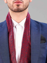 Maroon Abstract Reversible Stole & Pocket Square Set - TOSSIDO