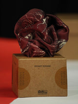Maroon Animal Pocket Square - TOSSIDO