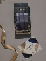 Maroon & Charcoal Border Check Cotton Handkerchief Set - TOSSIDO