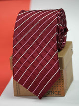 Maroon Check Silk Necktie - TOSSIDO
