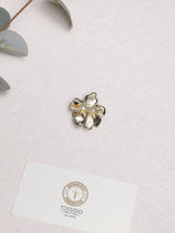 Maroon Enamel Pearl Flower Brooch - TOSSIDO