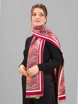 Maroon Floral Premium Muffler - TOSSIDO