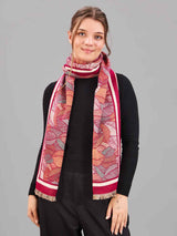 Maroon Floral Premium Muffler - TOSSIDO