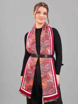 Maroon Floral Premium Muffler - TOSSIDO