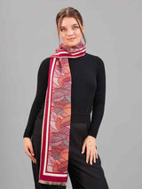 Maroon Floral Premium Muffler - TOSSIDO