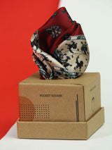 Maroon Floral Silk Pocket Square - TOSSIDO