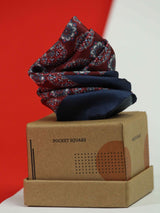 Maroon Floral Silk Pocket Square - TOSSIDO