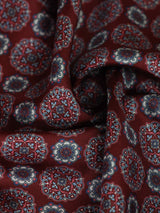 Maroon Floral Silk Pocket Square - TOSSIDO