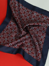Maroon Floral Silk Pocket Square - TOSSIDO