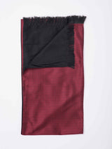 Maroon Geometric Reversible Stole & Pocket Square Set - TOSSIDO