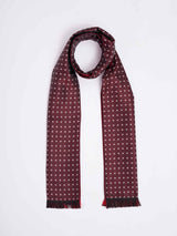 Maroon Geometric Reversible Stole & Pocket Square Set - TOSSIDO