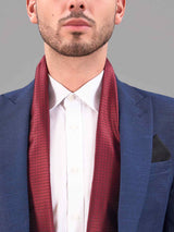 Maroon Geometric Reversible Stole & Pocket Square Set - TOSSIDO