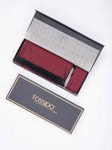 Maroon Geometric Reversible Stole & Pocket Square Set - TOSSIDO