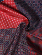 Maroon Geometric Silk Pocket Square - TOSSIDO