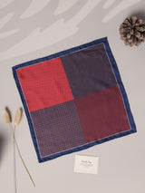 Maroon Geometric Silk Pocket Square - TOSSIDO