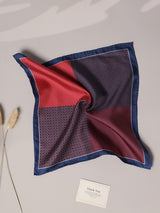 Maroon Geometric Silk Pocket Square - TOSSIDO
