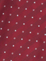 Maroon Geometric Woven Cravat & Pocket Square Set - TOSSIDO