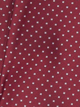 Maroon Geometric Woven Cravat & Pocket Square Set - TOSSIDO