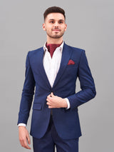 Maroon Geometric Woven Cravat & Pocket Square Set - TOSSIDO