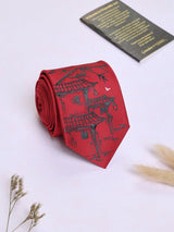 Maroon Hand - Painted Woven Necktie - TOSSIDO