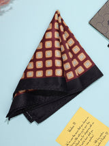 Maroon & Orange Geometric Pocket Square - TOSSIDO
