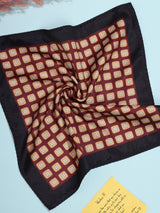 Maroon & Orange Geometric Pocket Square - TOSSIDO