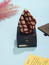 Maroon & Orange Geometric Pocket Square - TOSSIDO