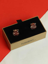 Maroon Paisley Cufflinks - TOSSIDO