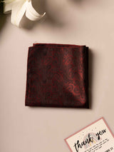 Maroon Paisley Jacquard Pocket Square - TOSSIDO