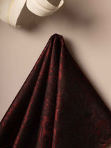 Maroon Paisley Jacquard Pocket Square - TOSSIDO