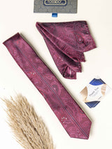 Maroon Paisley Necktie Gift - set - TOSSIDO