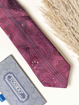 Maroon Paisley Necktie Gift - set - TOSSIDO