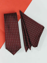 Maroon Paisley Necktie & Pocket Square Giftset - TOSSIDO