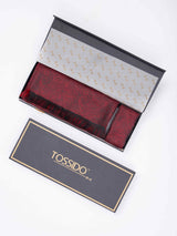 Maroon Paisley Reversible Stole & Pocket Square Set - TOSSIDO