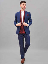 Maroon Paisley Reversible Stole & Pocket Square Set - TOSSIDO