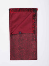 Maroon Paisley Reversible Stole & Pocket Square Set - TOSSIDO